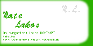 mate lakos business card